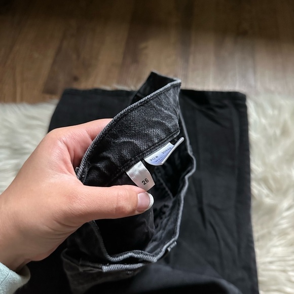 REFORMATION Liza High Straight Crop Jeans In Faded Black - Picture 8 of 9